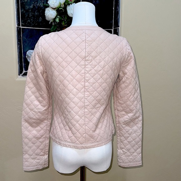Hinge Seattle Quilted Leather Jacket Pink Size XS - Picture 5 of 16